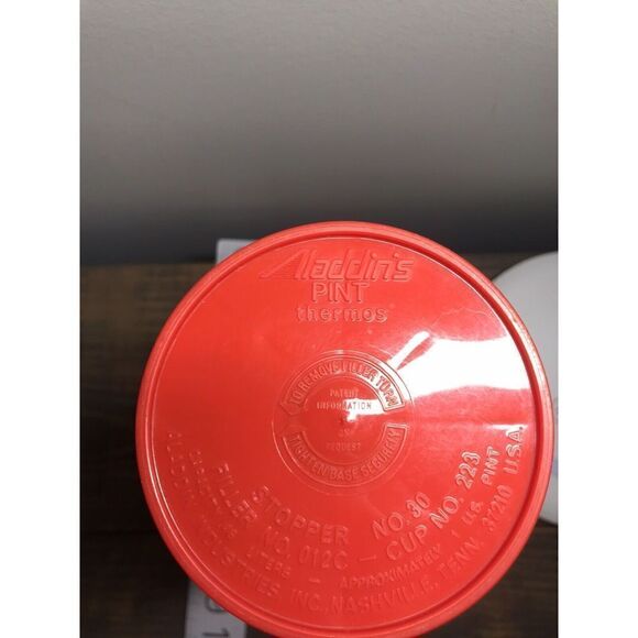 Aladdin pint  Thermos Red & Black Plaid Checkered complete plastic - Picture 8 of 11